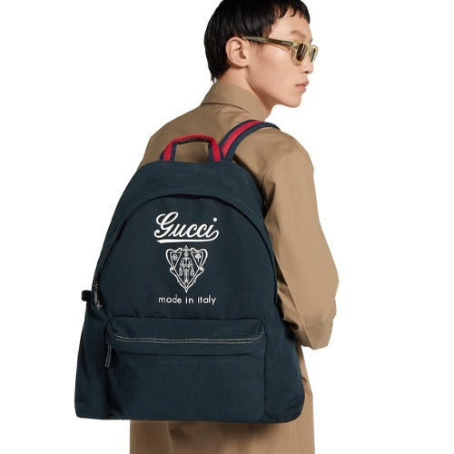 구찌 프린트 캔버스 맥시 백백 네이비 821643