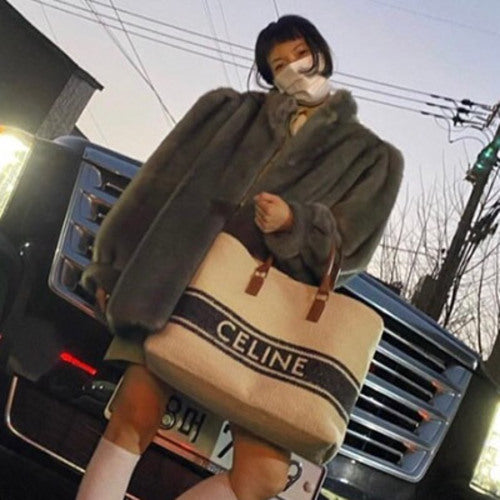 셀린느 호리즌탈 텍스타일 플레인 솔레일 캔버스 카바스백 5color (현아 착용)