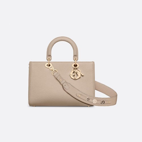 디올 레이디 디사이어 미디엄 숄더백 베이지