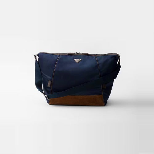 프라다 리나일론 및 가죽 숄더백 블루 2VH180