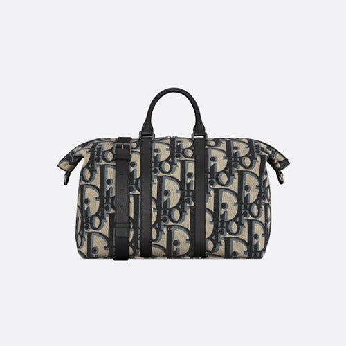 디올 맥시 오블리크 위켄더 40 보스턴백 베이지/블랙