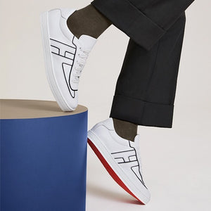 에르메스 파이핑 부메랑 스니커즈 화이트