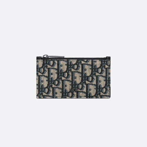 디올 오블리크 지퍼 카드지갑 베이지/블랙