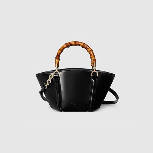 구찌 뱀부 탑 핸들 미니 토트백 블랙 805832