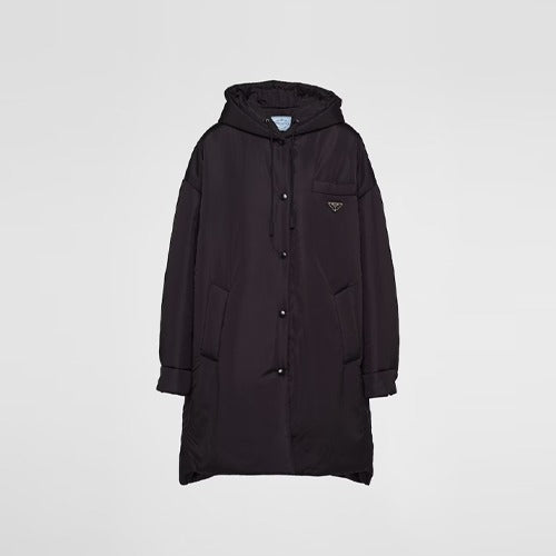 프라다 오버사이즈 라이트 리나일론 레인코트 블랙