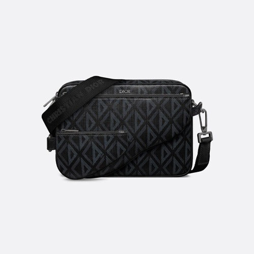 디올 CD 다이아몬드 새들 트리플 파우치 숄더백 블랙