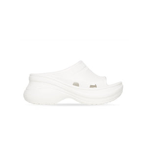 발렌시아가 X 크록스 플랫폼 풀 슬라이드 샌들 화이트