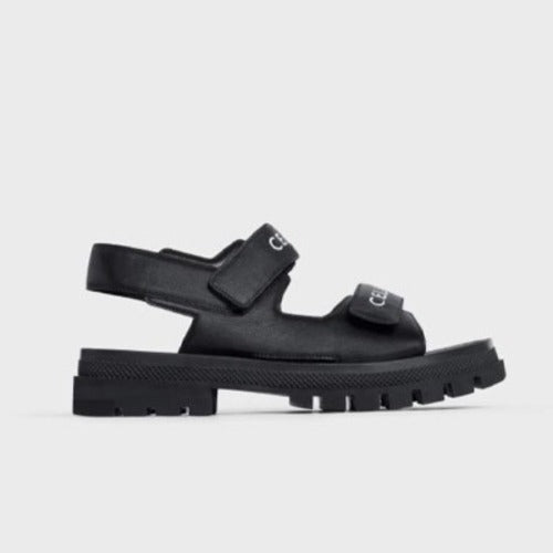 셀린느 레오 스크래치 샌들 블랙