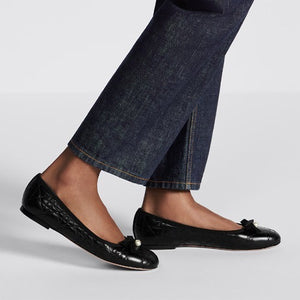 디올 퀼트 발레 플랫 슈즈 블랙