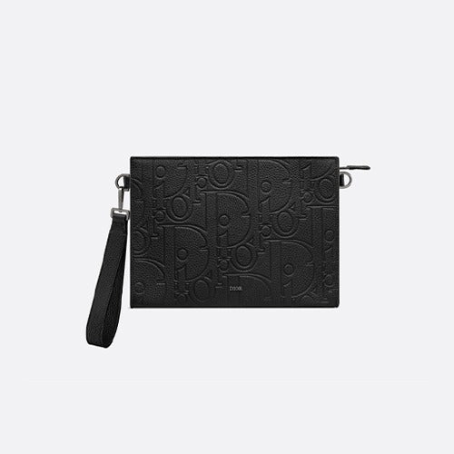 디올 그래비티 A5 트라이앵글 파우치 블랙