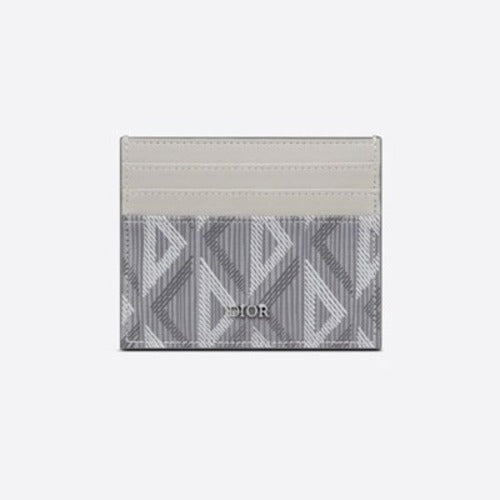 디올 CD 다이아몬드 캔버스 카드지갑 그레이