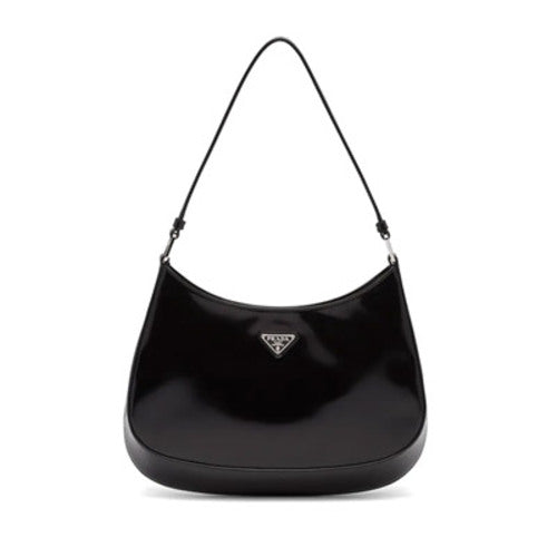 프라다 클레오 브러시드 가죽 숄더백 블랙 (화사,선미,기은세,산다라박,전소미,김나영 등 착용)