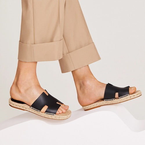 에르메스 안티구아 에스파드리유 뮬 블랙