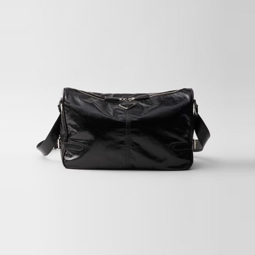 프라다 트라이앵글 로고 가죽 숄더백 블랙 2VH187