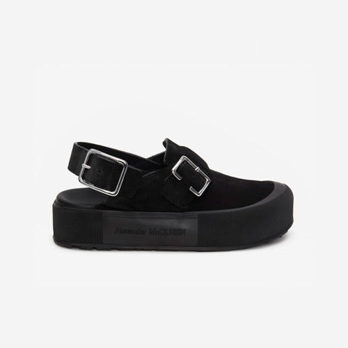 알렉산더맥퀸 마운트 슬릭 스웨이드 샌들 블랙