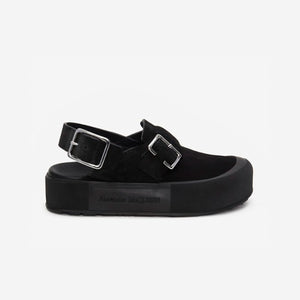 알렉산더맥퀸 마운트 슬릭 스웨이드 샌들 블랙