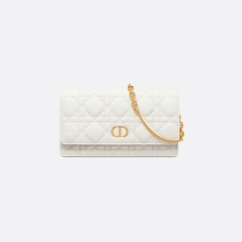 디올 카로 WOC 파우치 체인백 화이트