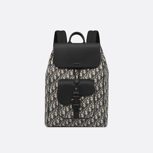 디올 오블리크 새들 백팩 베이지/블랙