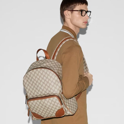 구찌 GG 엠블럼 미디엄 백팩 브라운 821159