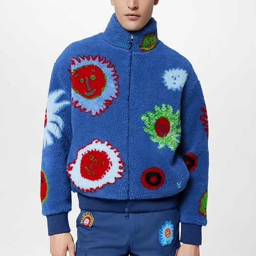 루이비통 X YK 페이스 지퍼 플리스 블루종 1AB6X0