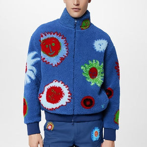 루이비통 X YK 페이스 지퍼 플리스 블루종 1AB6X0