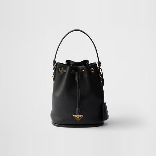 프라다 가죽 미니 버킷백 블랙 1BE067