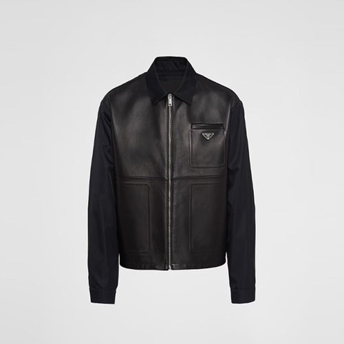 프라다 리나일론 체스트 로고 포켓 레더 자켓 SGC182