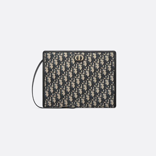 디올 오블리크 30 몽테인 미디엄 파우치 베이지/블루