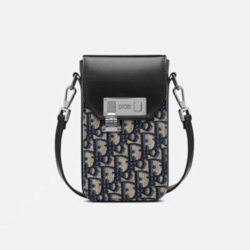 디올 옴므 버티컬 파우치 크로스백 오블리크 자카드