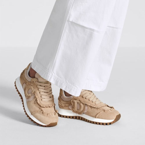 디올 체스트 디올 스웨이드 스니커즈 베이지