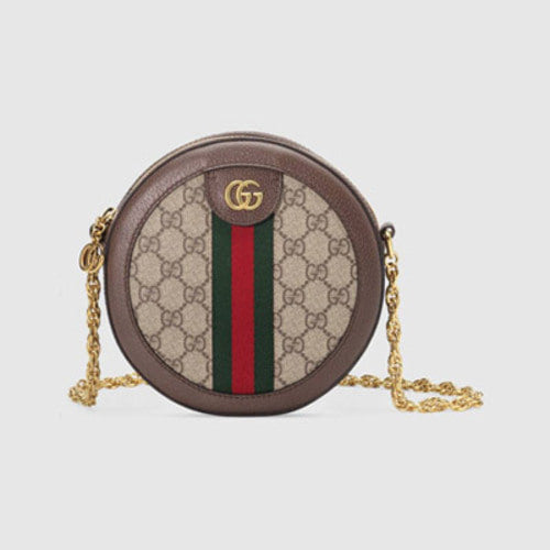 구찌 오피디아 미니 GG 라운드 숄더백 (지효 착용)