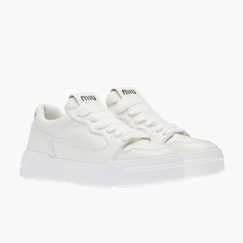 미우미우 가죽 스니커즈 화이트 5E838D