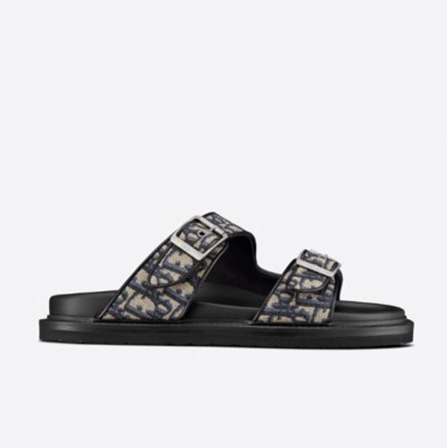 디올 오블리크 자카드 아쿠아 샌들