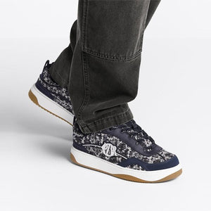 디올 B9S 스케이터 까나쥬 트위드 스니커즈 네이비