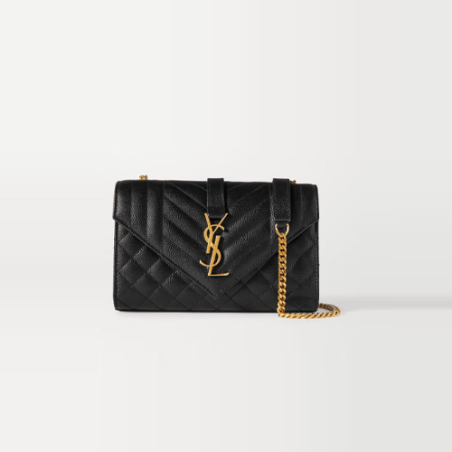 세인트로랑 그랑 드 뿌드르 퀼팅 가죽 엔벨로프 스몰 백