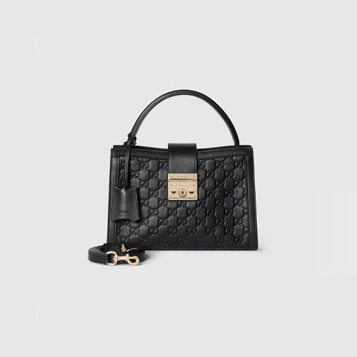 구찌 패들락 미디엄 탑 핸들백 블랙 838992