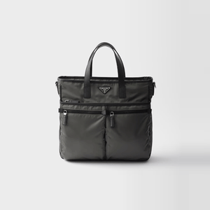 프라다 리나일론 및 가죽 토트백 포레스트 그린 2VG860