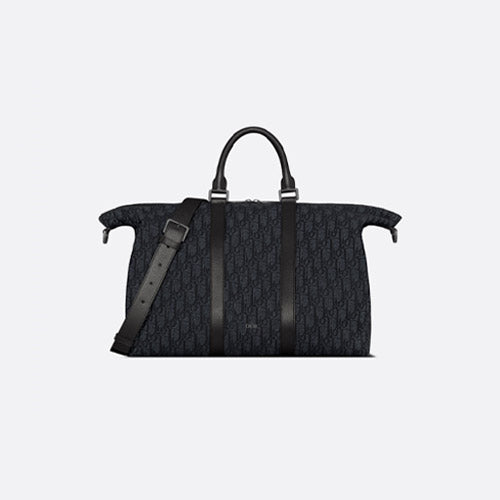 디올 오블리크 위켄더 40 보스턴백 블랙