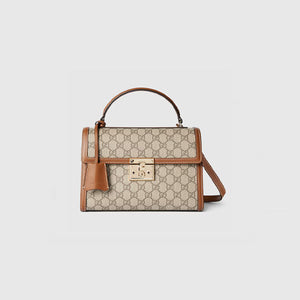 구찌 패들락 미디엄 플랩 탑 핸들백 브라운 838998