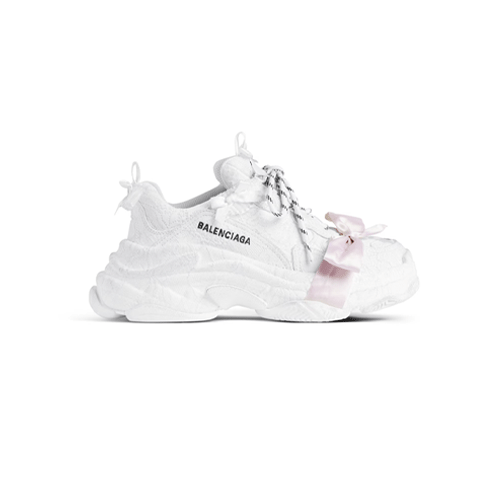 발렌시아가 트리플S 리본 레이스 스니커즈 화이트