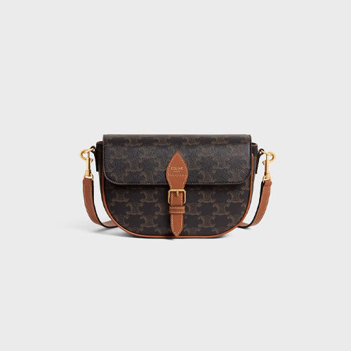 셀린느 트리오페 폴코 숄더백 탠