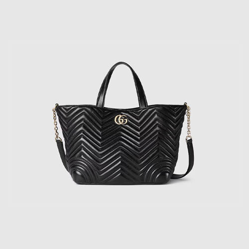 구찌 GG 마몽 마틀라세 토트백 블랙 미니/미디엄