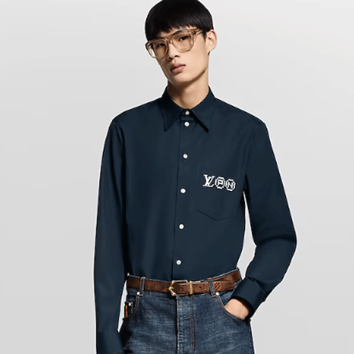 루이비통 프린티드 시그니처 롱 슬리브드 셔츠 1AIMIO