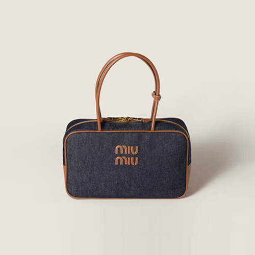 미우미우 보 데님 라지 백