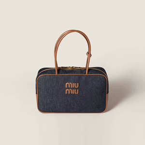 미우미우 보 데님 라지 백