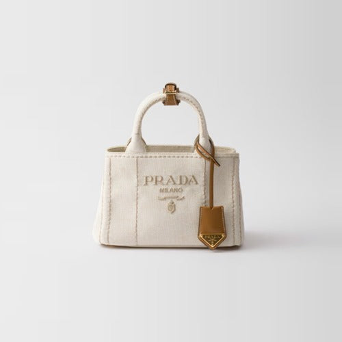프라다 리넨 혼방 미니 핸드백 내추럴 1BA038