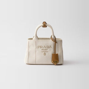 프라다 리넨 혼방 미니 핸드백 내추럴 1BA038