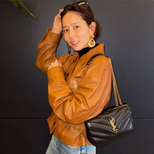 세인트로랑 마틀라세 루루 스몰백 블랙/금장 (김나영 착용)