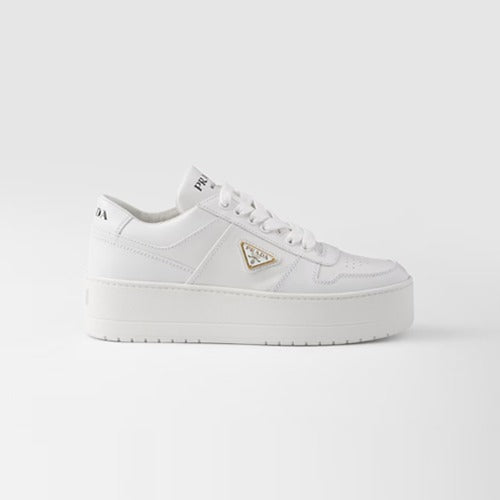 프라다 다운타운 볼드 가죽 스니커즈 화이트 1E792M