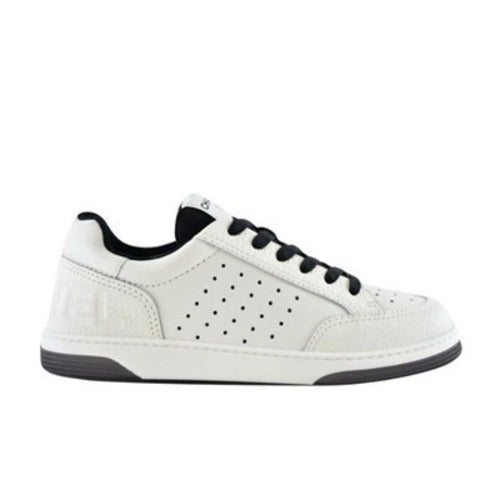 샤넬 백로고 테니스 스니커즈 화이트/블랙 G38808